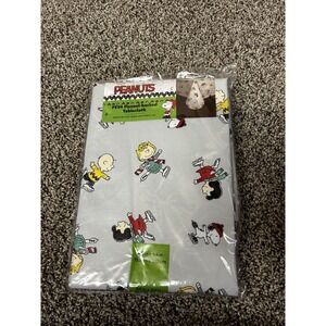 Peanuts Skating Christmas Peva Tablecloth 60x84 Flannel Backed Easy Wipe Clean